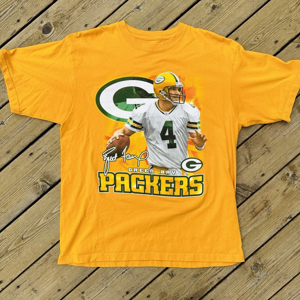 Vintage Y2K Reebok Green Bay Packers Brett Favre T Shirt NFL Large
